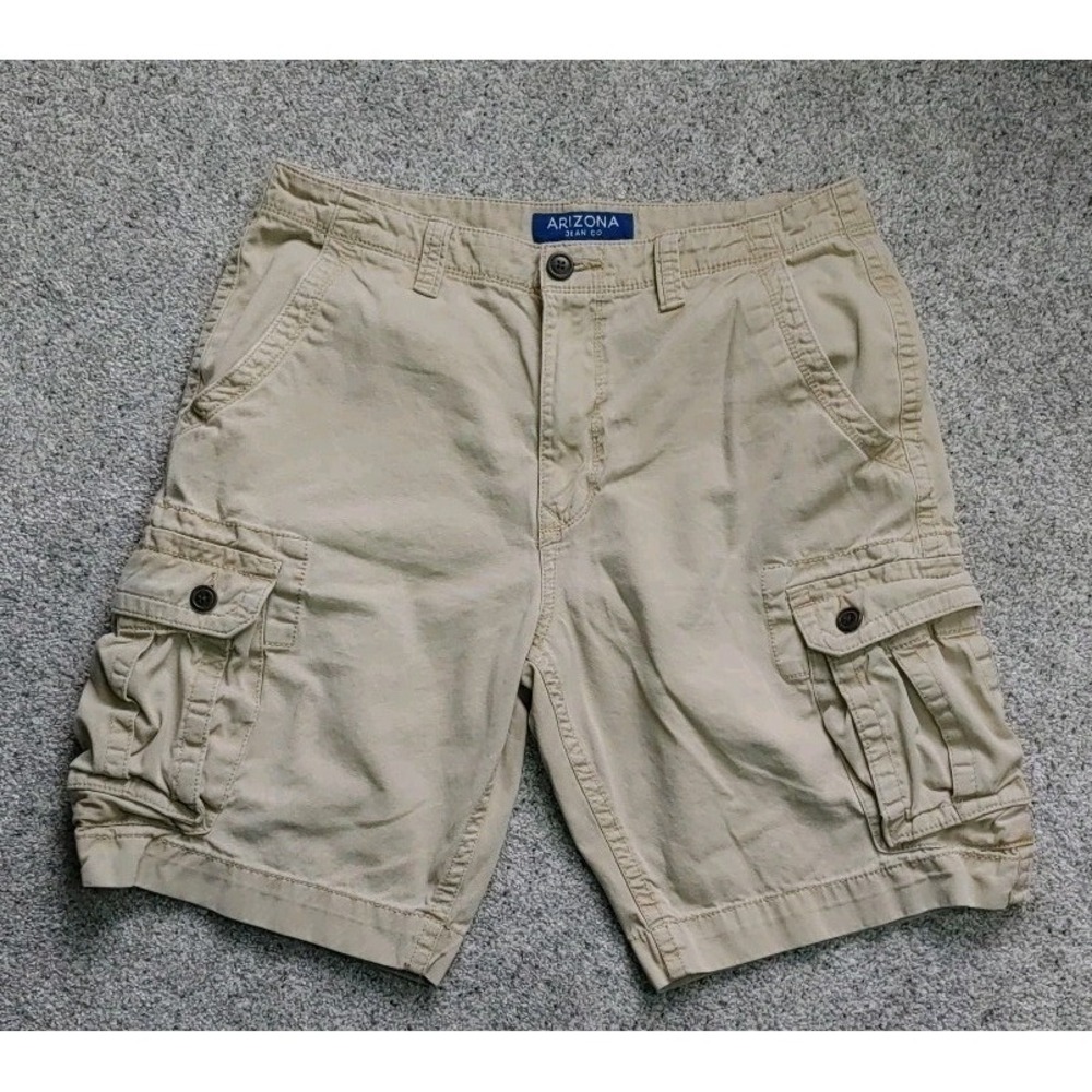 Lot Of 2 Arizona Jean Y2K Cargo Shorts Mens 34 Khaki Brown Classic Fit Utility - Picture 5 of 7